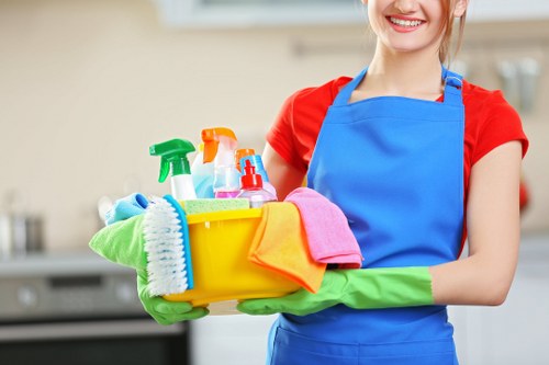 Deep house cleaning of hidden areas behind furniture and along baseboards