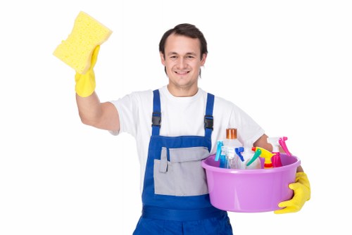 Preparing supplies for move out cleaning service