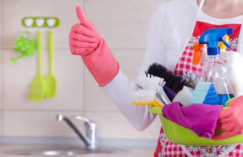 A tidy living space maintained through regular cleaning