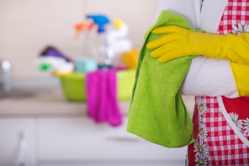 Commercial cleaning team maintaining a corporate workspace