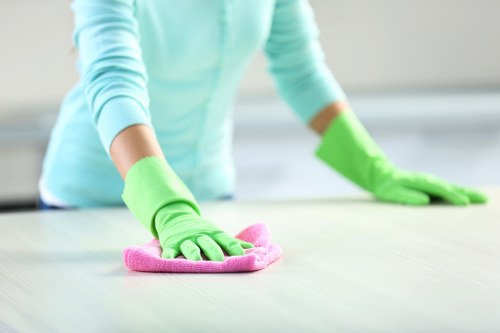Cleaning high-touch surfaces in an office